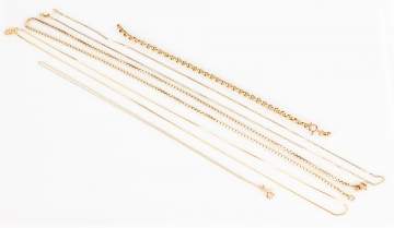 Group of Gold Bracelets and Necklaces