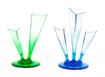 Two Steuben Prong Vases