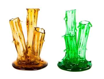 Two Steuben Triple Stump Vases