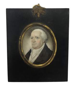 English School Miniature Portrait of a Gentleman