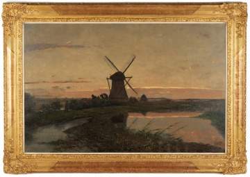 Paul J.C. Gabriel (Dutch, 1828-1903) "Einde van de dag"