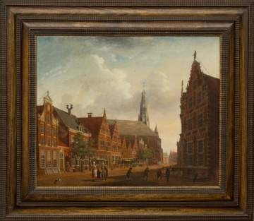 Isaac Ouwater (Dutch, 1748–1793) "Gezicht op de nieuwstaat in Hoorn"