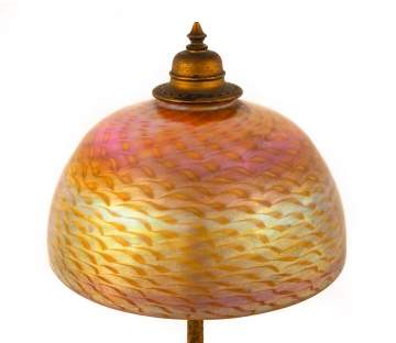 Tiffany Studios Bronze and Enameled Art Deco Desk Lamp