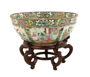 Chines Export Rose Medallion Punch Bowl