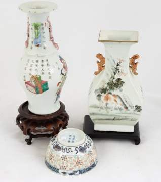 Three Signed Pieces of Chinese Porcelain