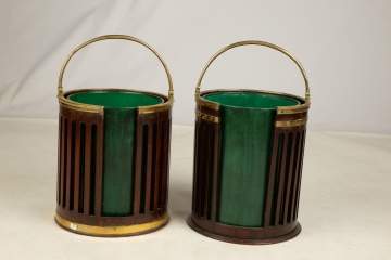 Two George III Brass Bound Mahogany Buckets