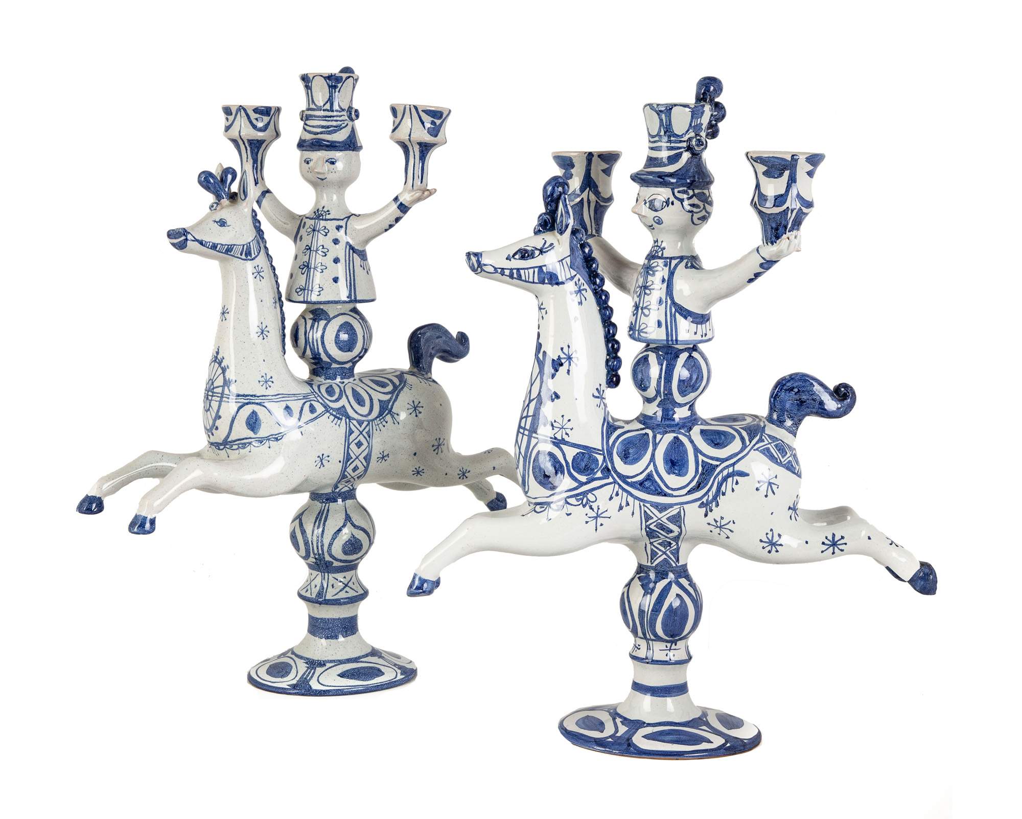 Bjorn Wiinblad (Danish, 1918-2006) Candlestick, Rider on Horseback