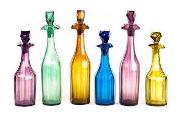 Collection of Six 19th Century Covered Bottles