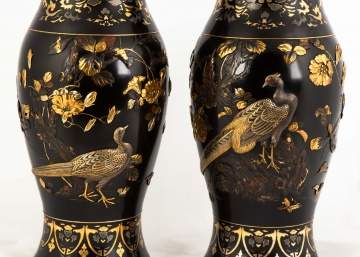 Exceptional Japanese Meiji Period Mixed Metal  Vases