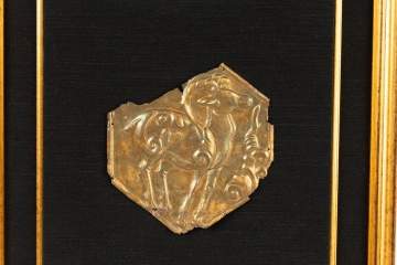 Three Rare Scythian Silver Gilt Reposse Plaques