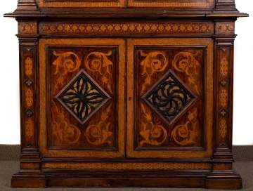 Continental Marquetry Cabinet & Bookcase