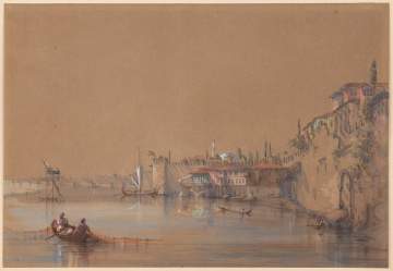 Attr. to Adalbert de Beaumont (French, 1809-1869) Constantinople Harbor Scenes 