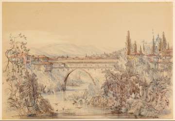 Attr. to Adalbert de Beaumont (French, 1809-1869) View of Constantinople