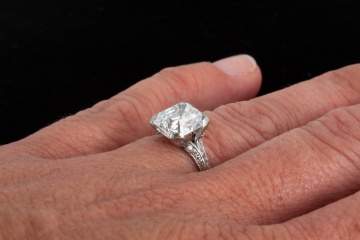 Marcus & Company 3 Carat Asscher Diamond & Platinum Ring