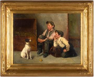 John George Brown (British, 1831-1913) Boys with Dog