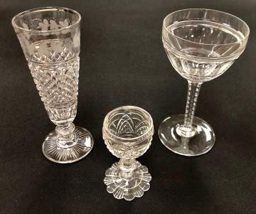 Circa 1800 Cut and Engraved Glass Tableware