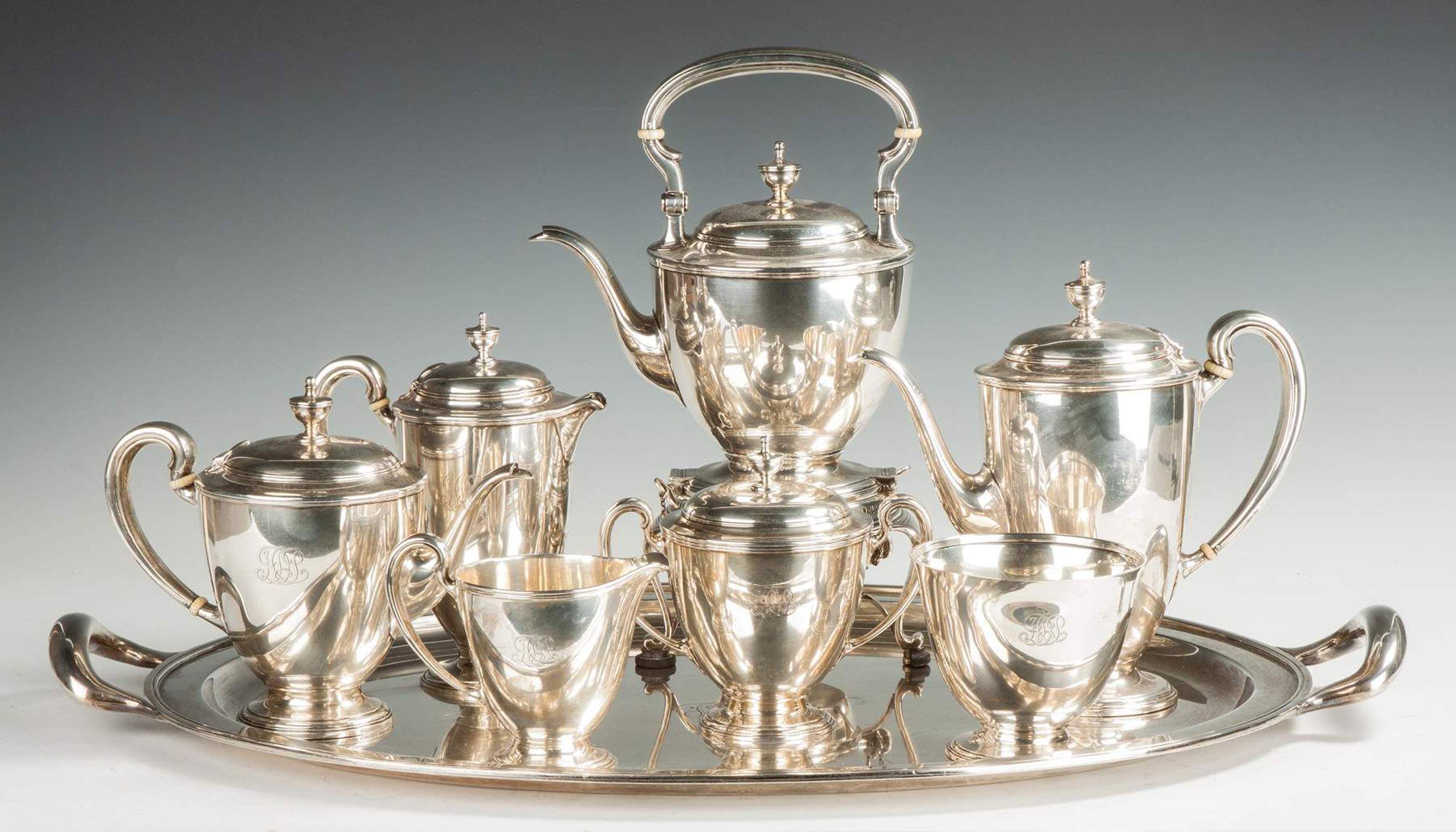 Tiffany & Co. Sterling Silver 7Piece Tea Set with Matching Tray