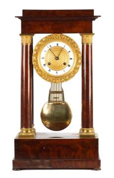 French Empire Portico Clock