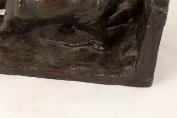 Charles R. Knight Bronze Elephant Bookends