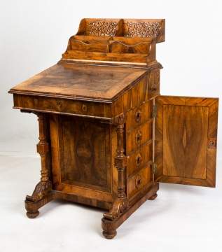 Burl Walnut Davenport Desk