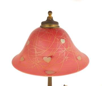 Steuben Aurene Leaf and Vine Table Lamp