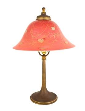 Steuben Aurene Leaf and Vine Table Lamp