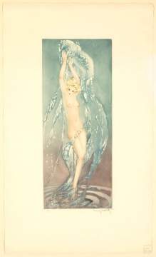 Louis Icart (French, 1888 - 1950) Hand Colored Ethcing
