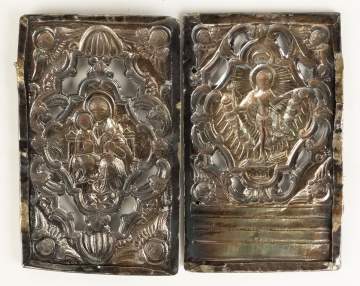 Pair of 18th Century Armenian Silver Bible Covers
