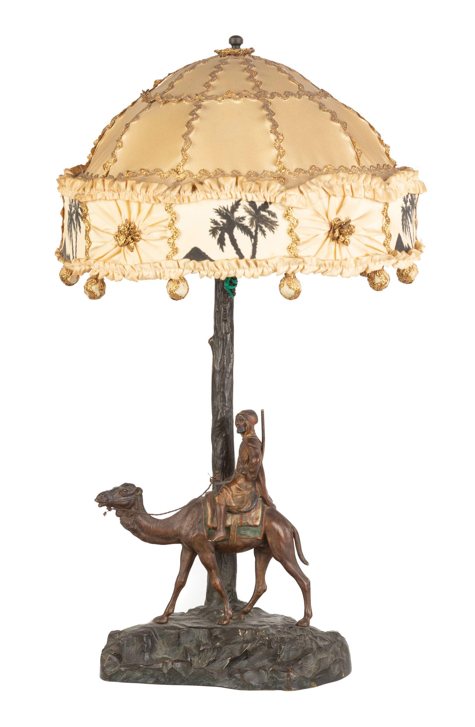 Austrian Cold Patinaed Bronze Lamp with Camel and Rider Cottone Auctions