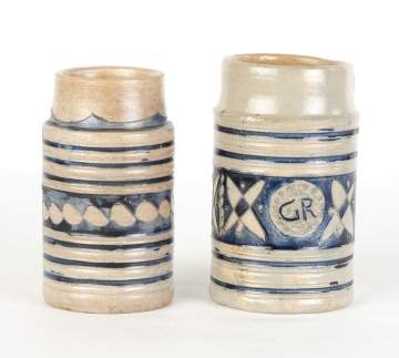 Two Early Salt Glaze Mugs