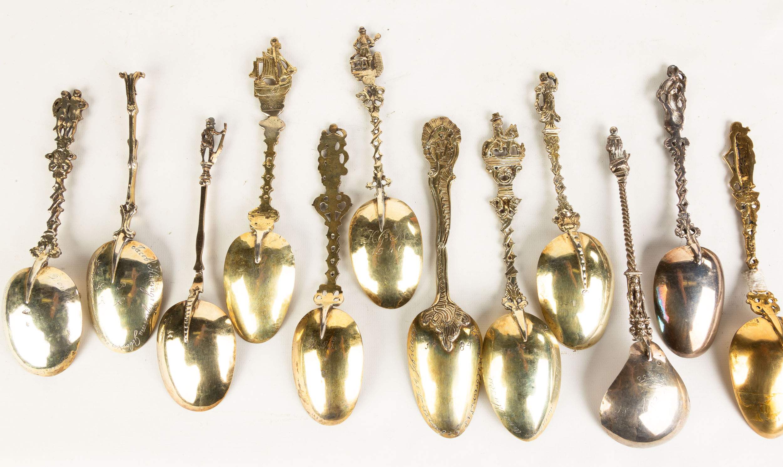 Twelve Early Dutch Silver Figural Spoons Cottone Auctions