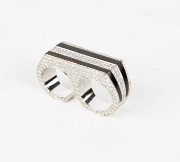 Black Coral Platinum Sculptured Ring