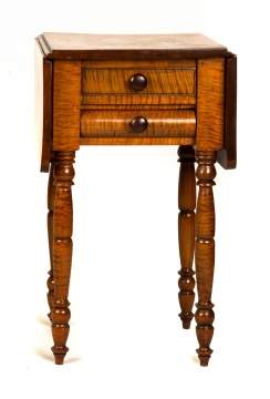2 Drawer Drop Leaf Tiger Maple Stand