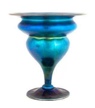 Steuben Blue Aurene Vase