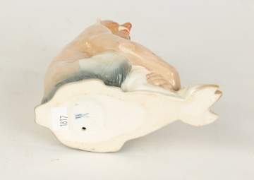 Meissen Sitting Faun with Meissen Book