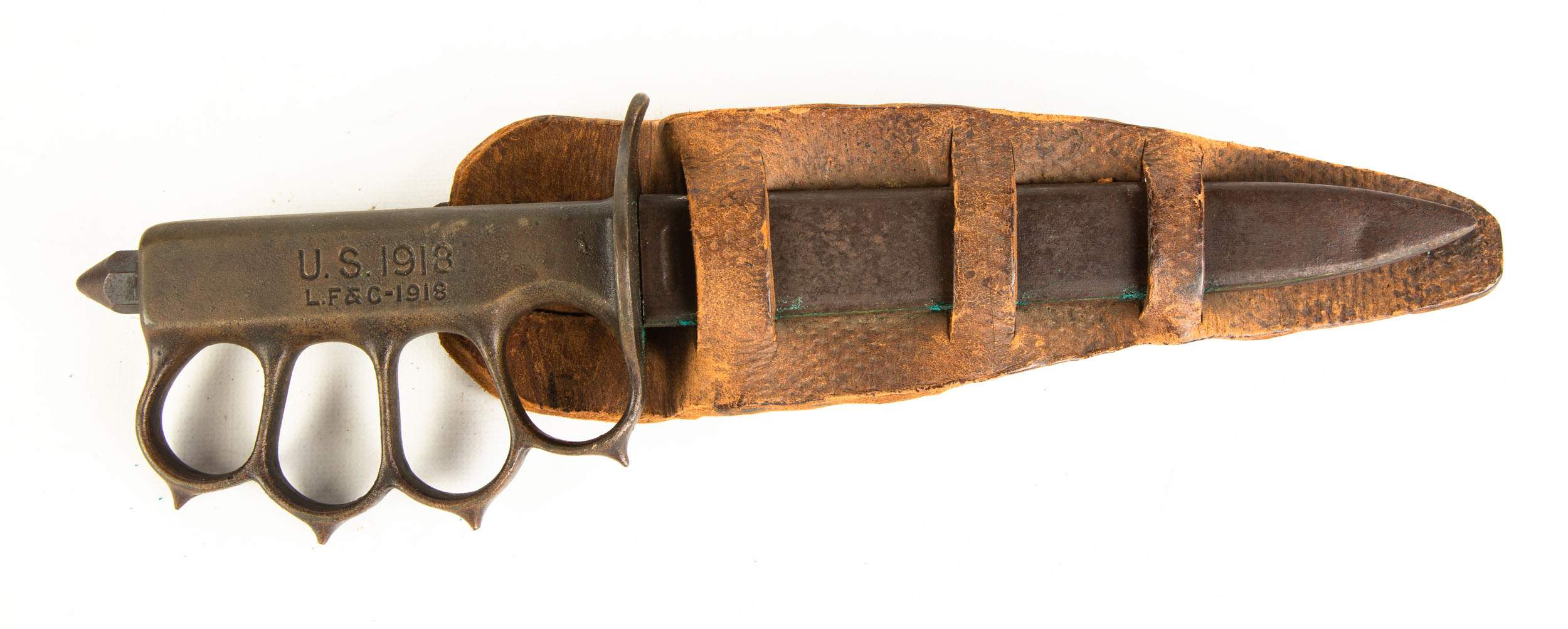1918 L.F.& C. Brass Knuckle Trench Knife Cottone Auctions