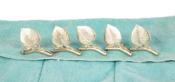Five Tiffany and Co. Sterling Place Card Holders