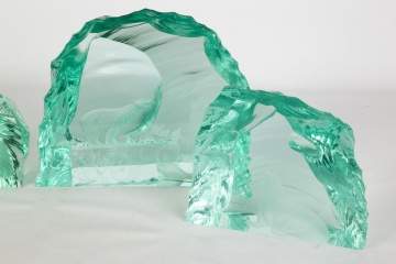 Vicke Lindstrand (Swedish, 1904 - 1983) Ice Block  Sculptures
