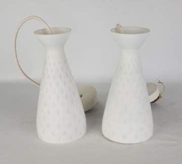Pair of Diabolo Opaline Pendant Lamps by Aloys  Gangkofner, Peill & Putzler