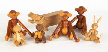 Kay Bojesen (Danish, 1886-1958) Collection of  Seven Animals