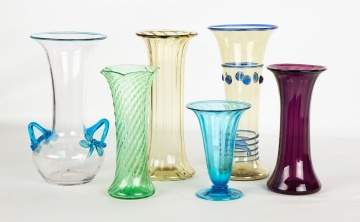 Six Steuben Vases