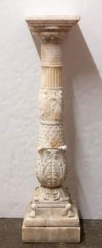 Neoclassical Alabaster Pedestals