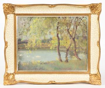 Edward Dufner (American, 1872-1957) Landscape and  Pond