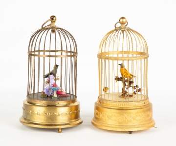 One French, One German Singing Bird Cages