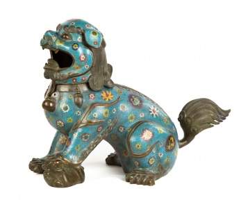 Chinese Bronze and Cloisonne' Temple Dog