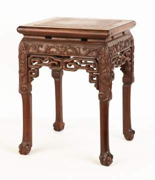 Chinese Export Carved Hardwood Stand