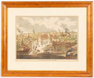 City of Utica Hand Colored Lithograph