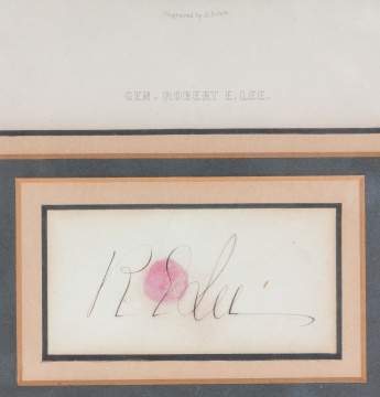 Autograph of General Robert E. Lee & Engraving