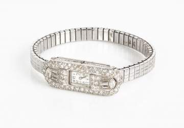 Vintage Ladies Platinum & Diamond Watch
