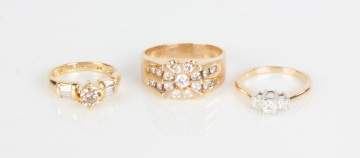 Three Gold & Diamond Rings